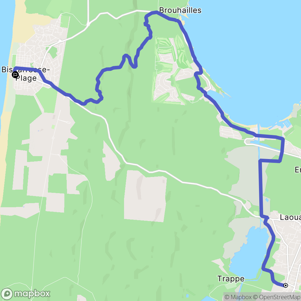 Biscarrosse : carte du parcours de randonnée - France