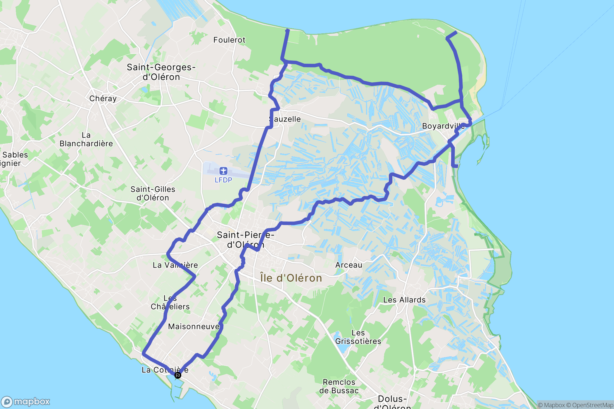 Saint-Pierre-d'Oléron : carte du parcours de randonnée - France