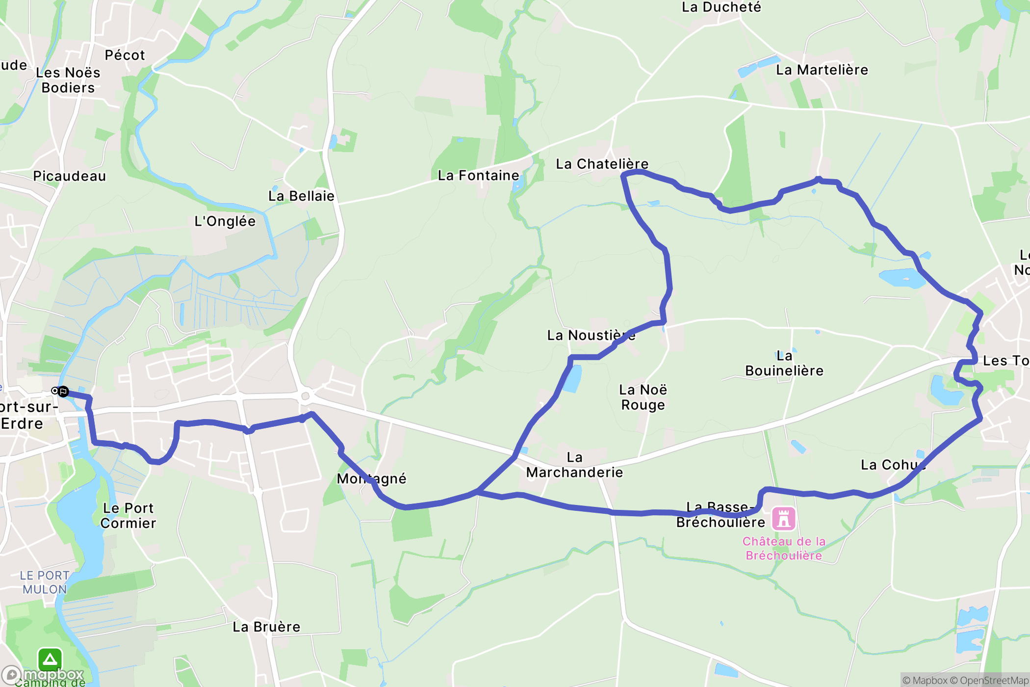 Nort-sur-Erdre : carte du parcours de randonnée - France