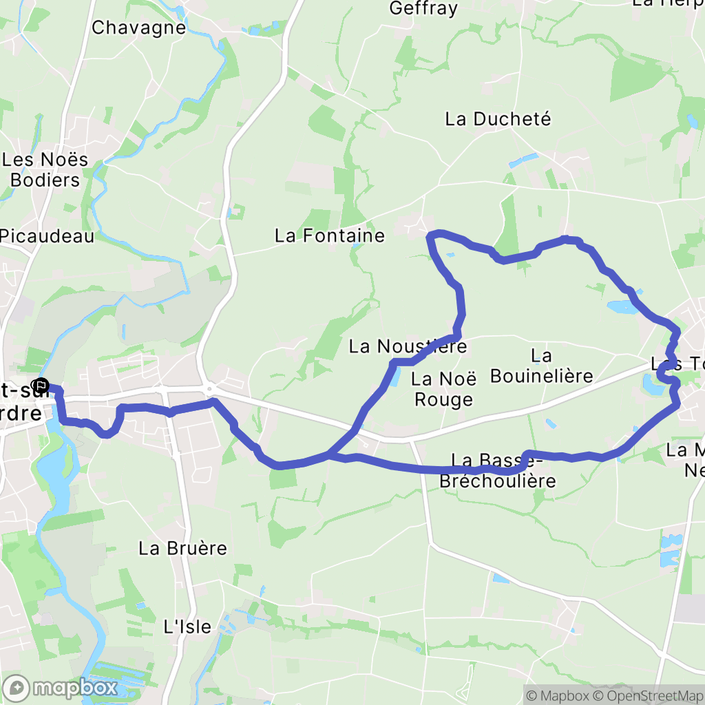 Nort-sur-Erdre : carte du parcours de randonnée - France