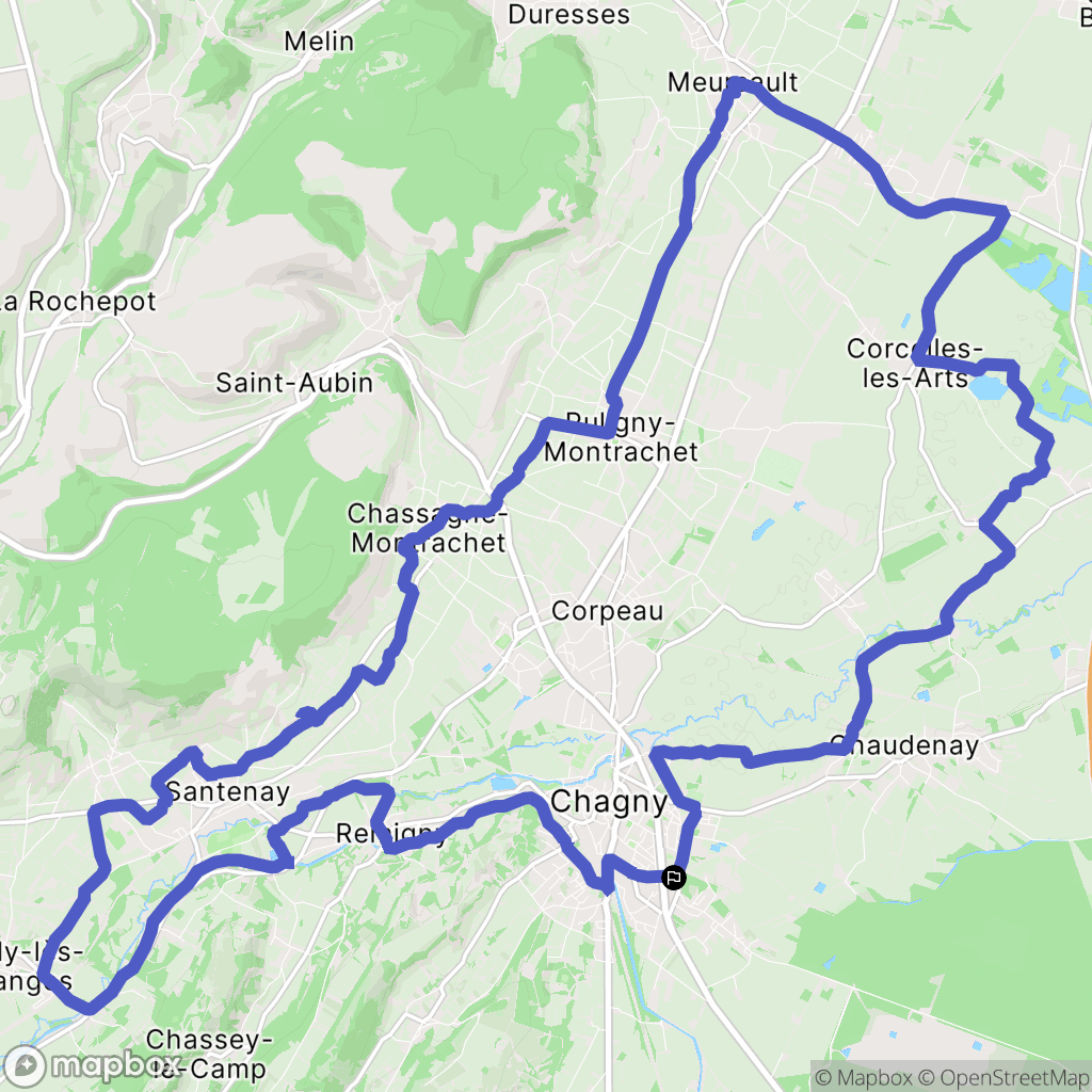 Chagny : carte du parcours de randonnée - France