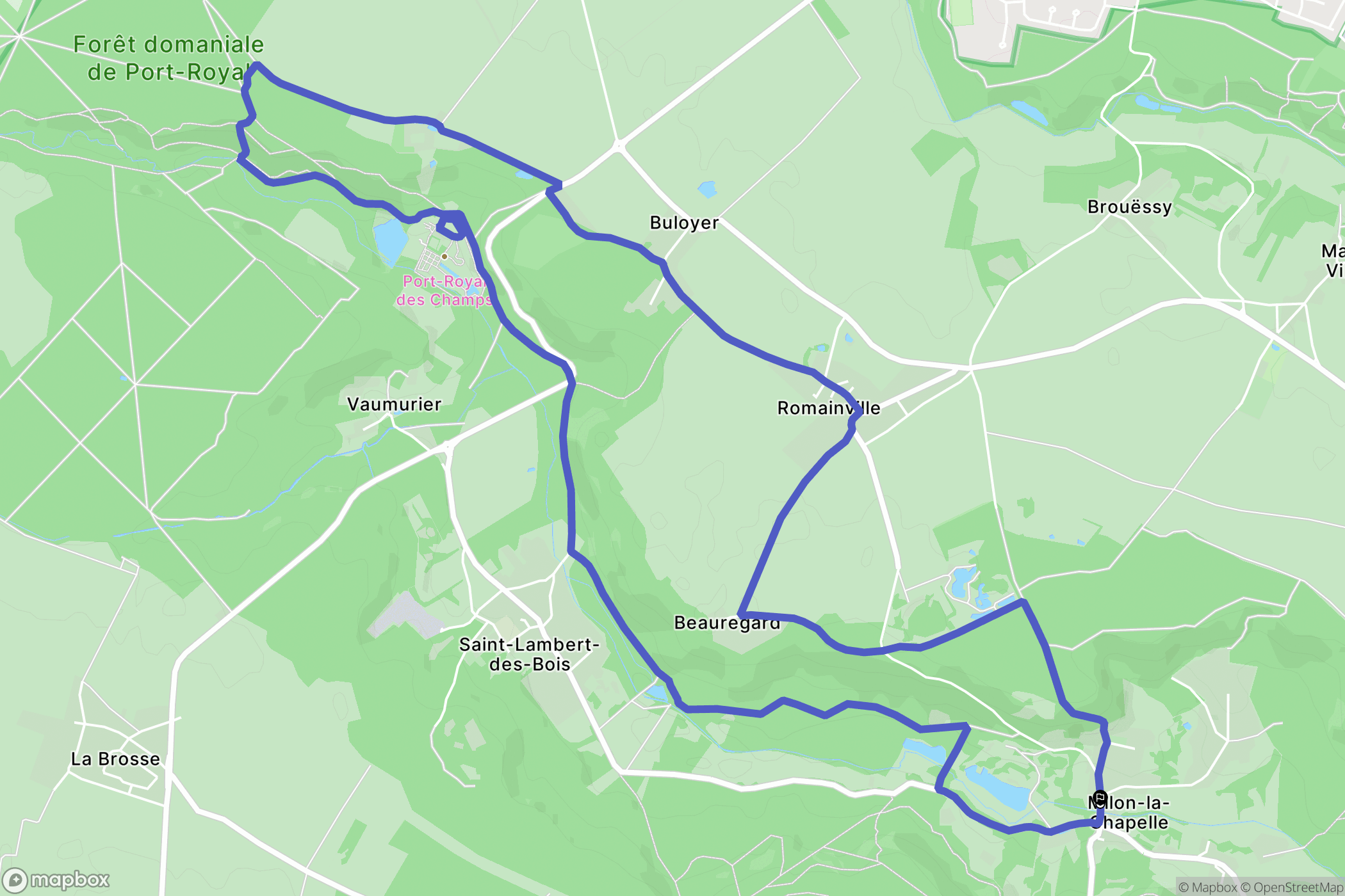 Milon-la-Chapelle : carte du parcours de randonnée - France