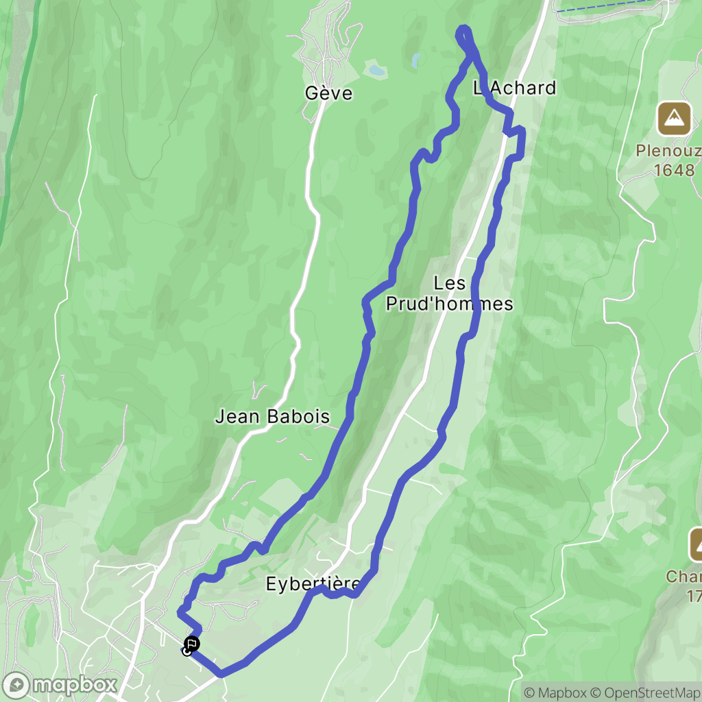 Autrans-Méaudre en Vercors : carte du parcours de randonnée - France
