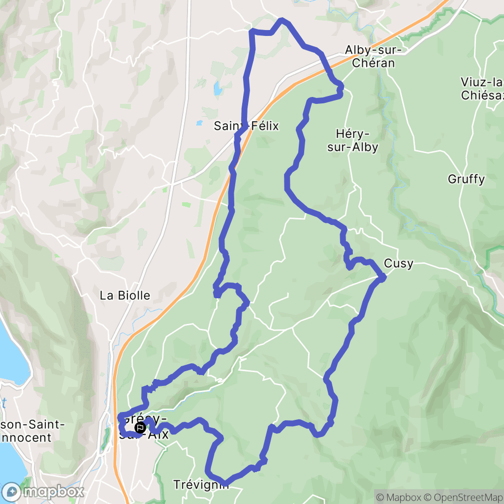 Grésy-sur-Aix : carte du parcours de randonnée - France