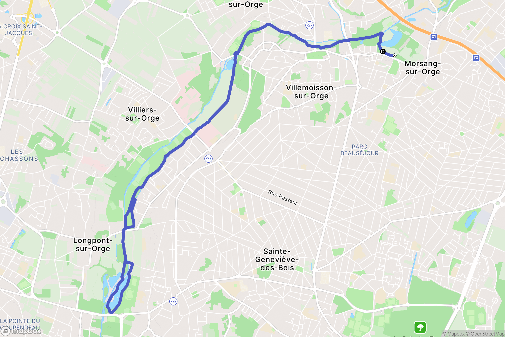 Morsang-sur-Orge : carte du parcours de randonnée - France
