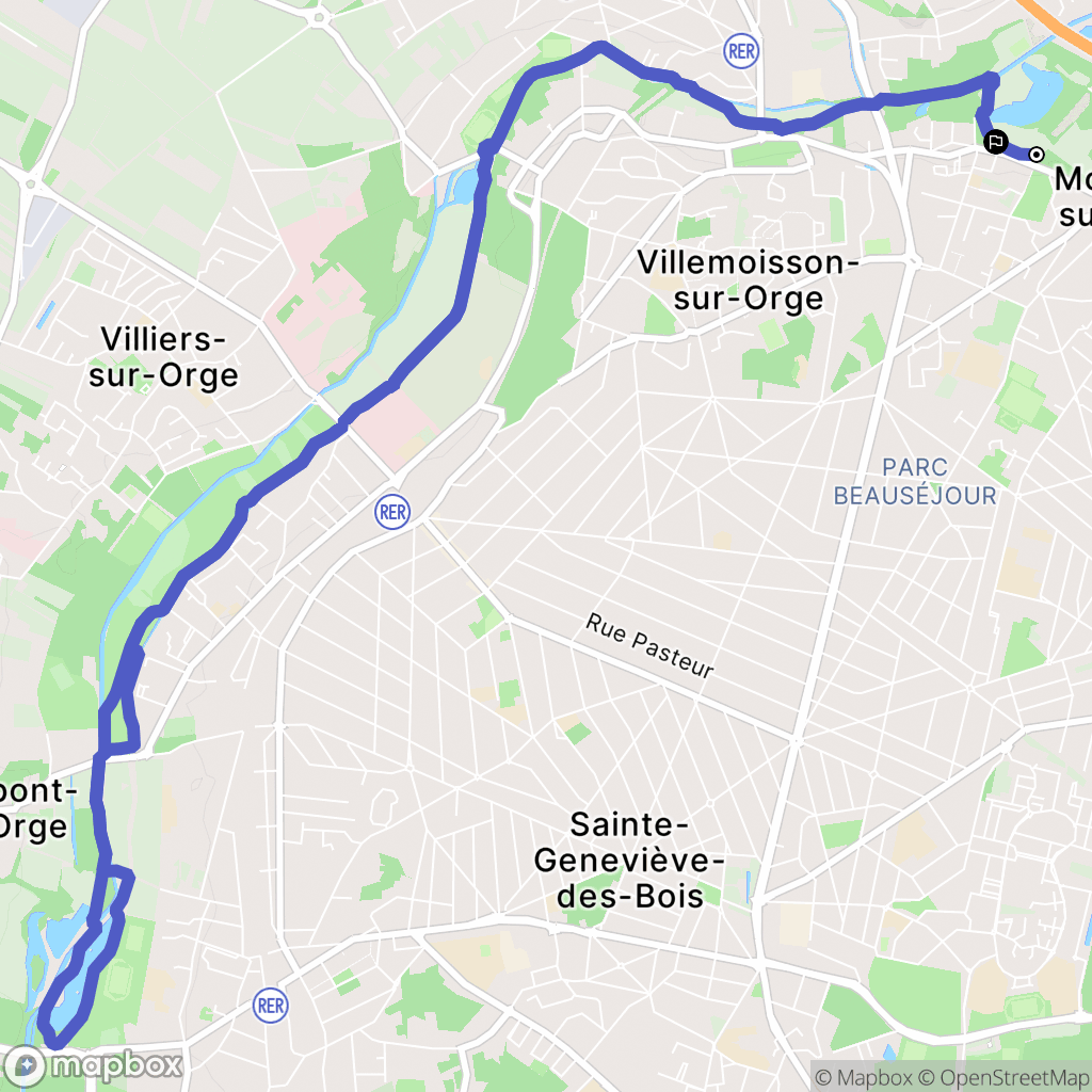 Morsang-sur-Orge : carte du parcours de randonnée - France