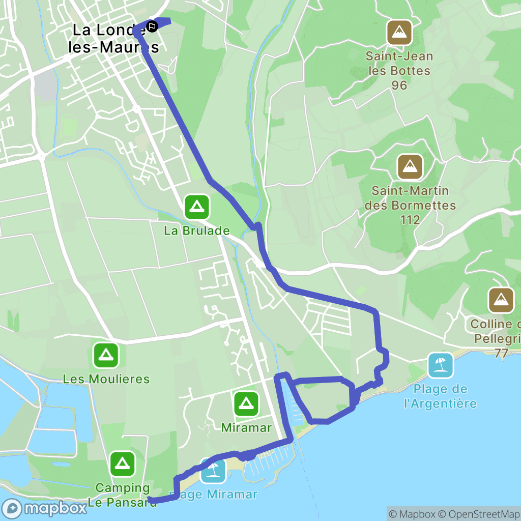 La Londe-les-Maures : carte du parcours de randonnée - France