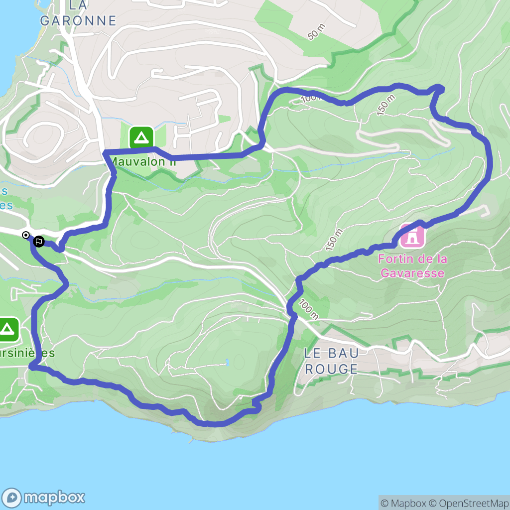 Le Pradet : carte du parcours de randonnée - France