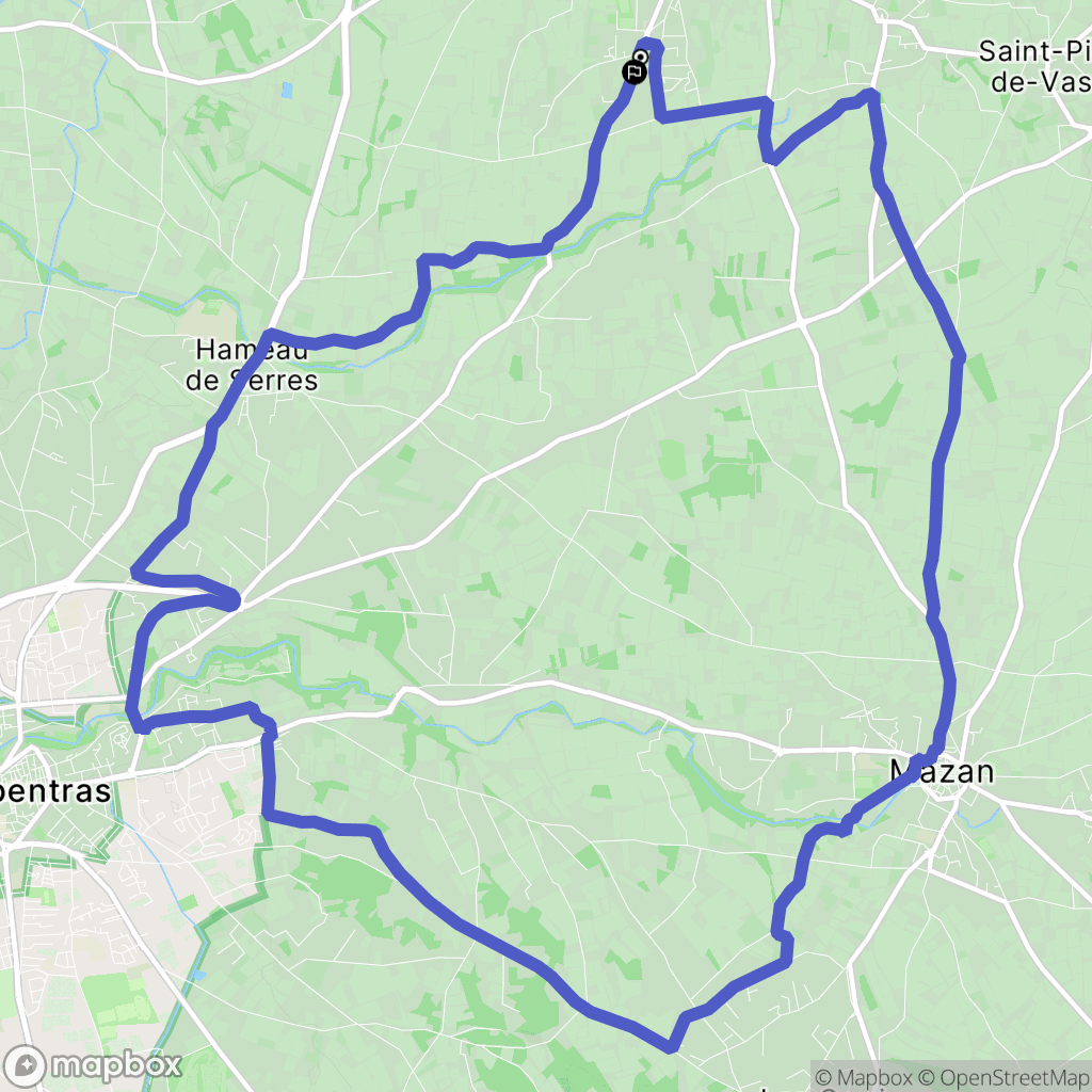 Caromb : carte du parcours de randonnée - France