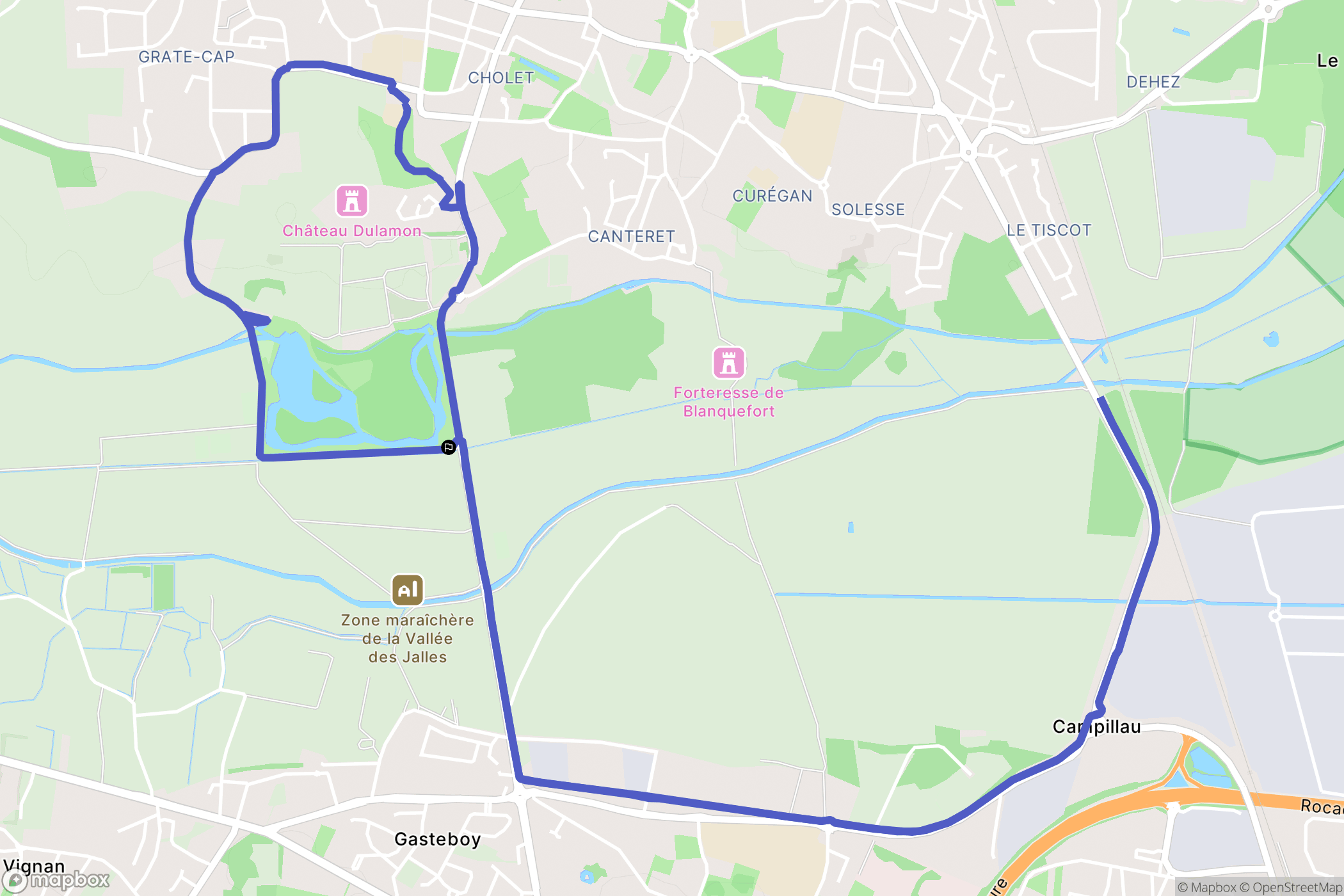 Blanquefort : carte du parcours de randonnée - France