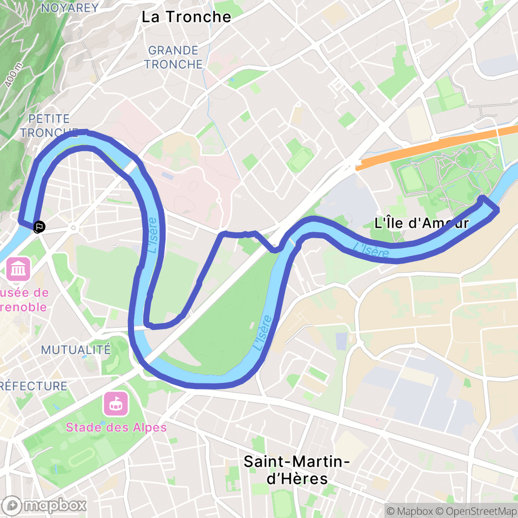 Grenoble : carte du parcours de randonnée - France