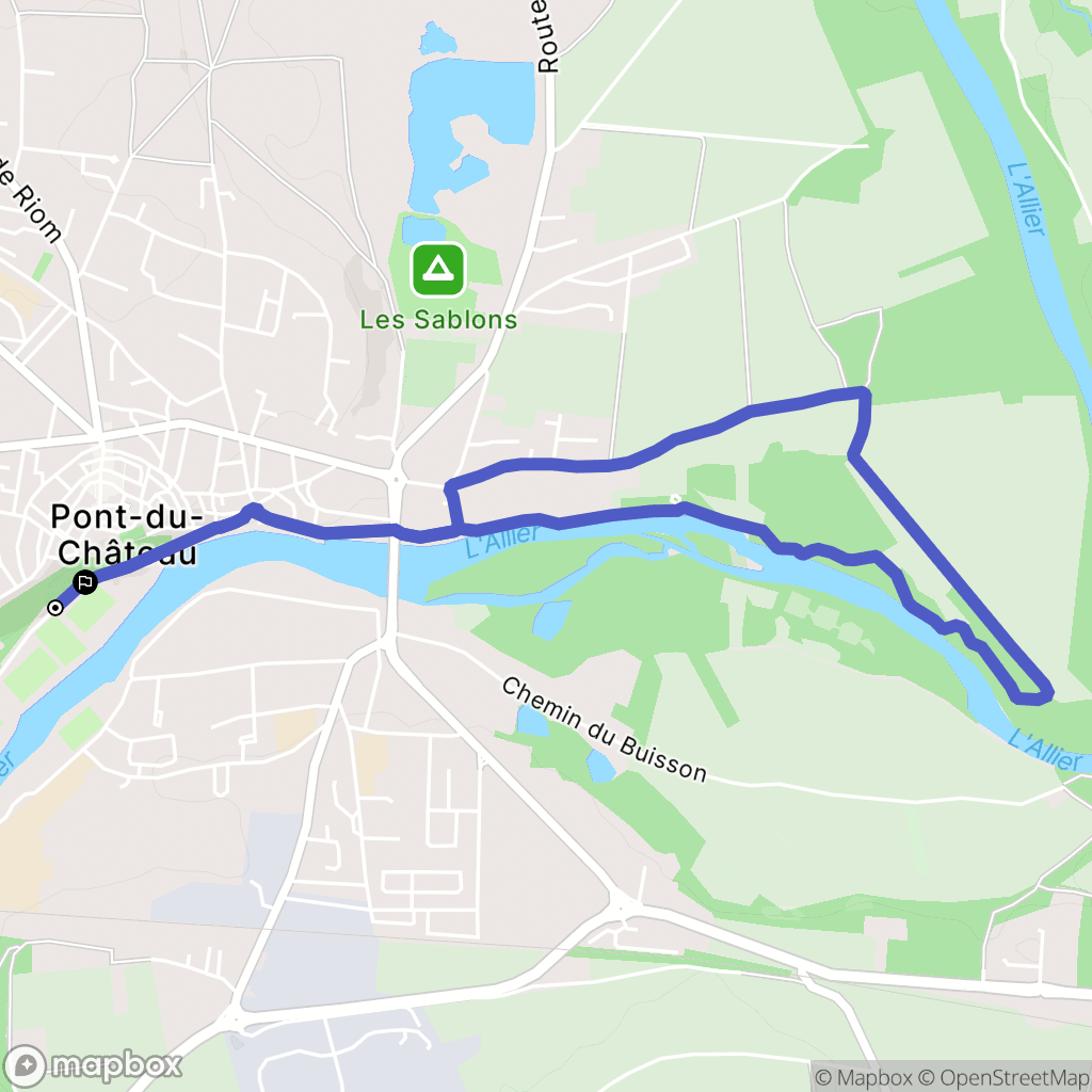 Pont-du-Château : carte du parcours de randonnée - France