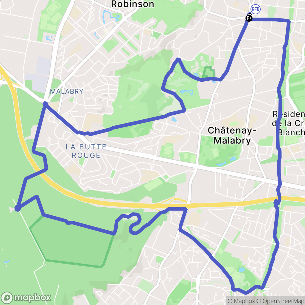 Sceaux : carte du parcours de randonnée - France