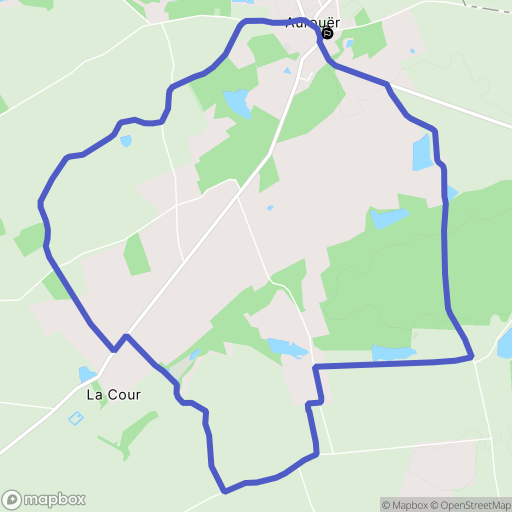 Aurouer : carte du parcours de randonnée - France