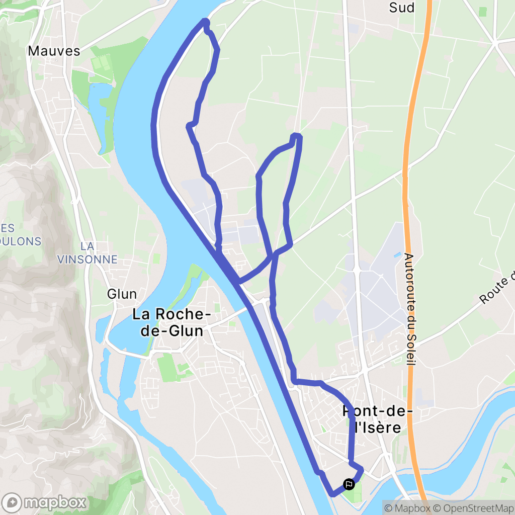 Pont-de-l'Isère : carte du parcours de randonnée - France