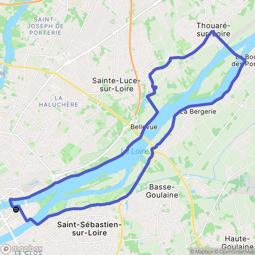 Nantes : carte du parcours de randonnée - France