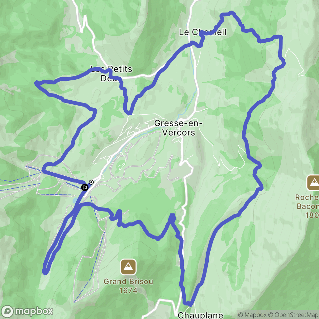 Gresse-en-Vercors : carte du parcours de randonnée - France