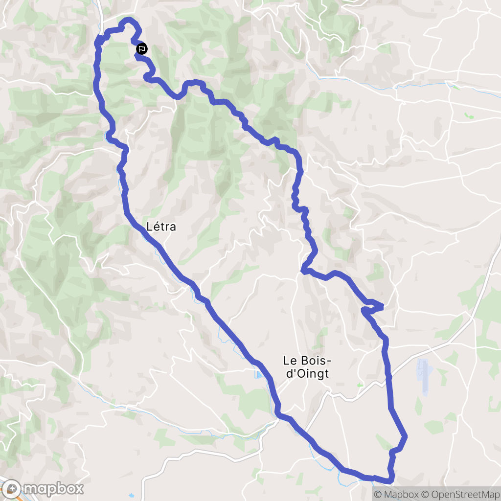 Chambost-Allières : carte du parcours de randonnée - France