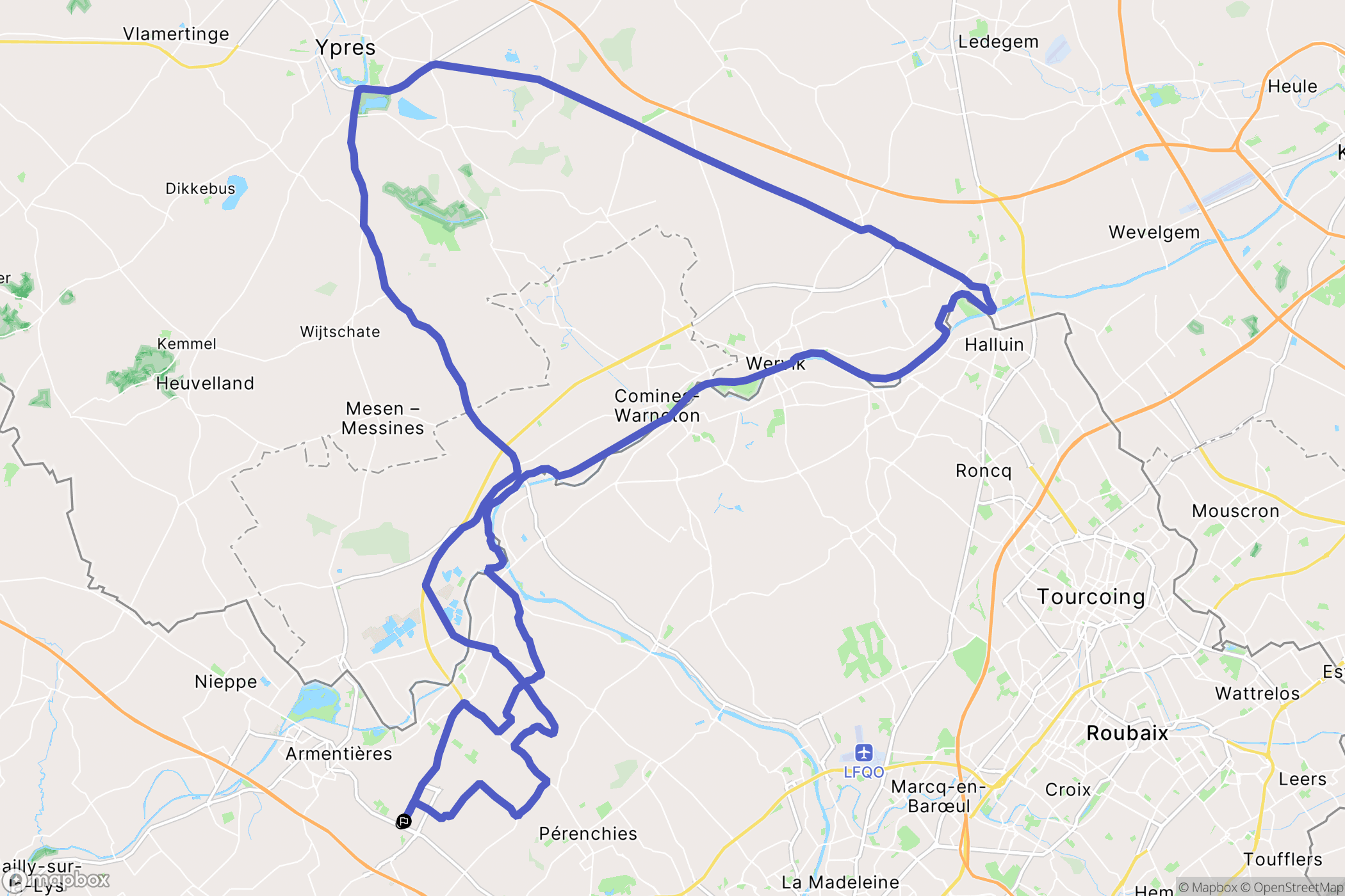 La Chapelle-d'Armentières : carte du parcours de randonnée - France