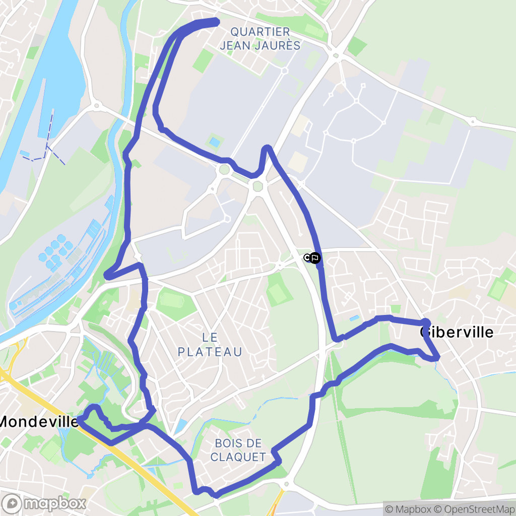 Giberville : carte du parcours de randonnée - France