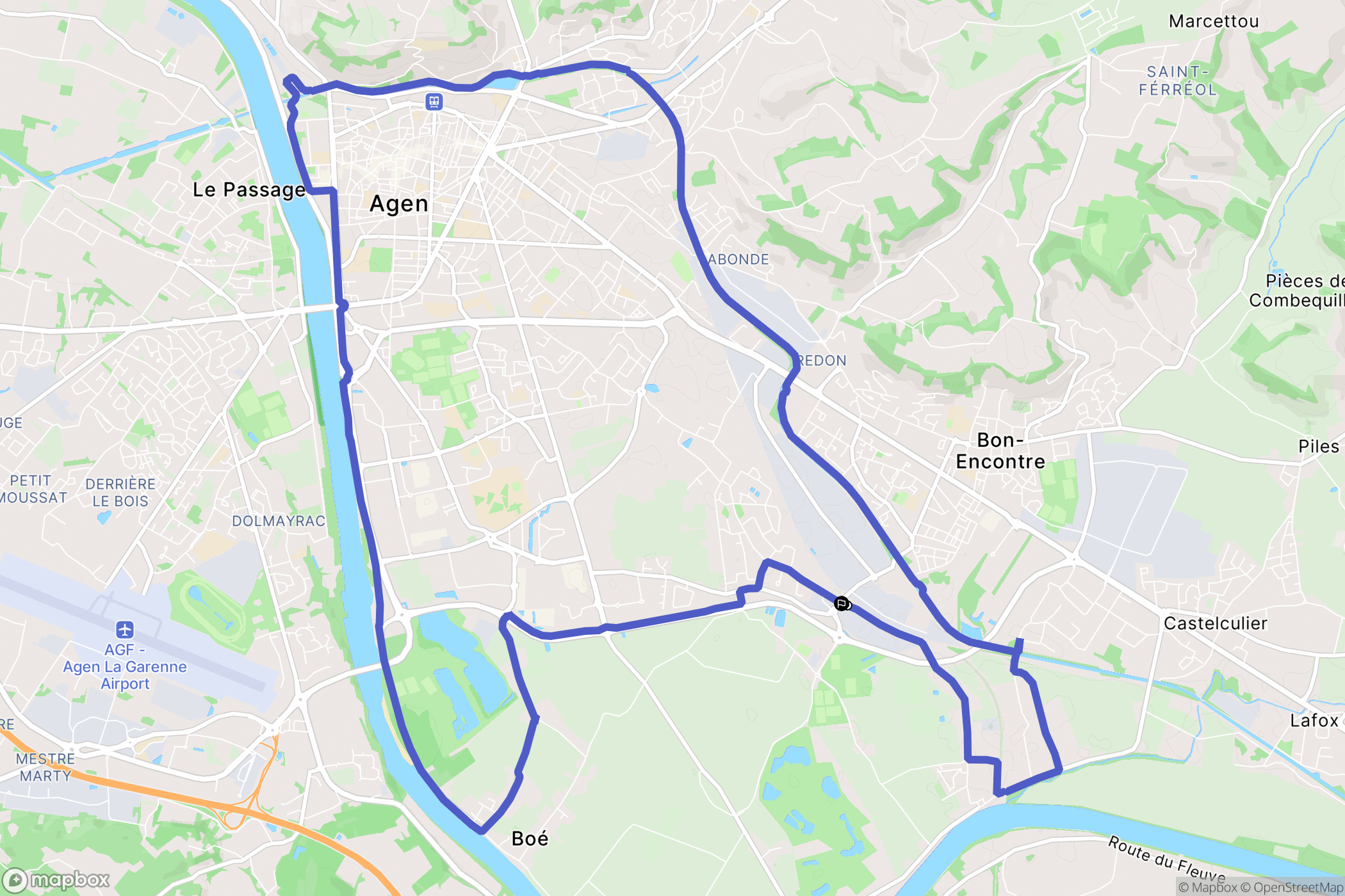 Boé : carte du parcours de randonnée - France