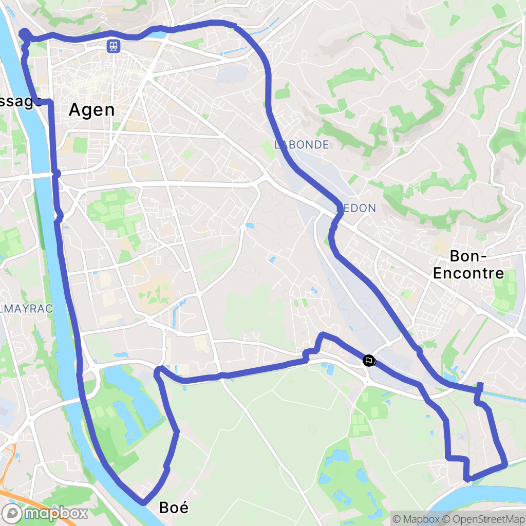 Boé : carte du parcours de randonnée - France