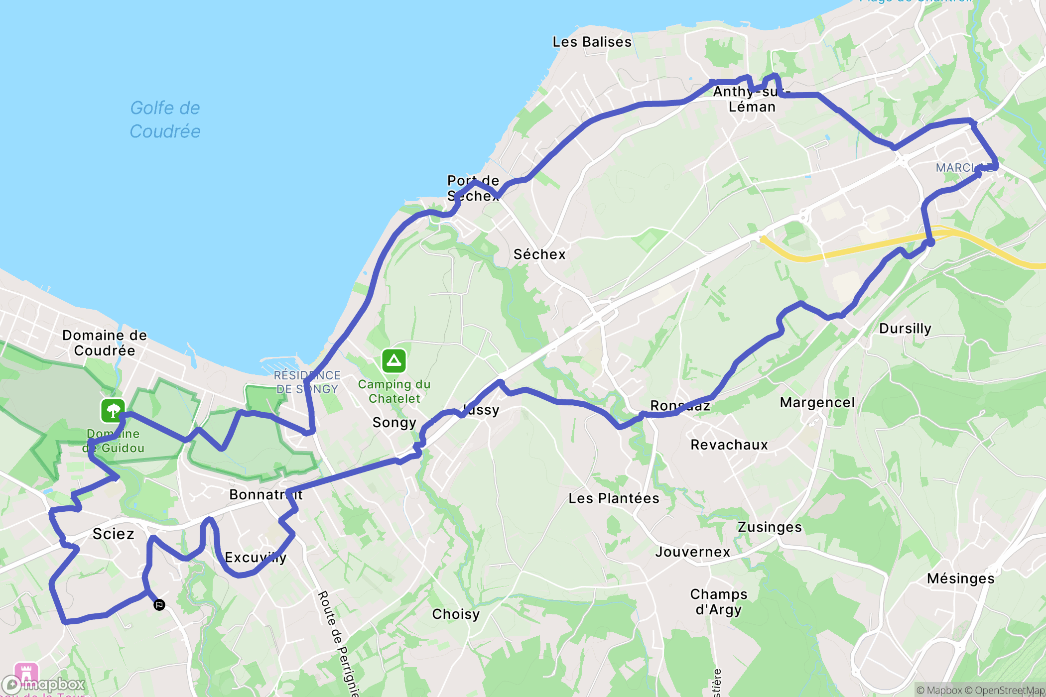Sciez : carte du parcours de randonnée - France