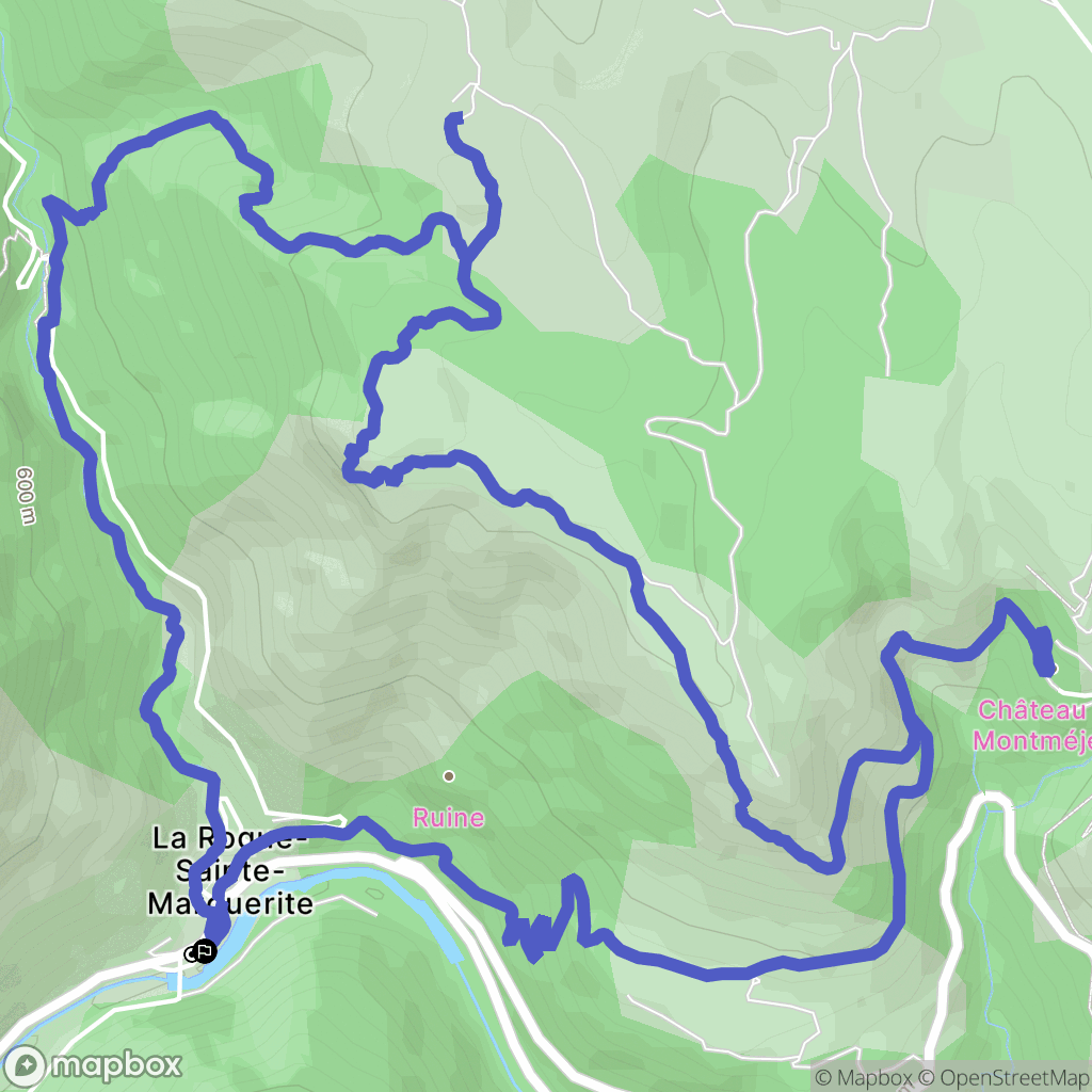 La Roque-Sainte-Marguerite : carte du parcours de randonnée - France