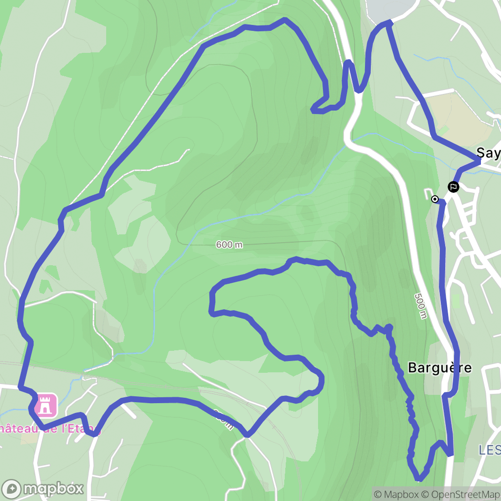 Sayat : carte du parcours de randonnée - France