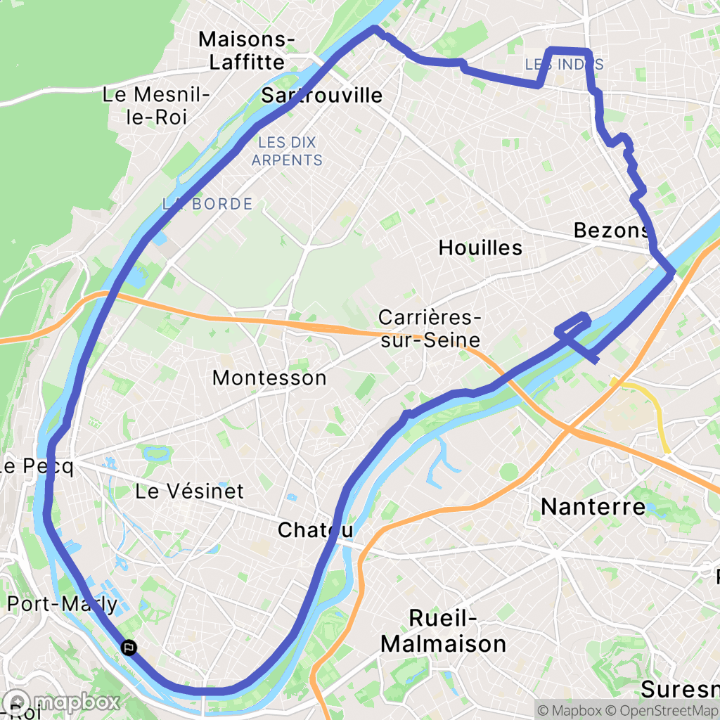 Croissy : carte du parcours de randonnée - France