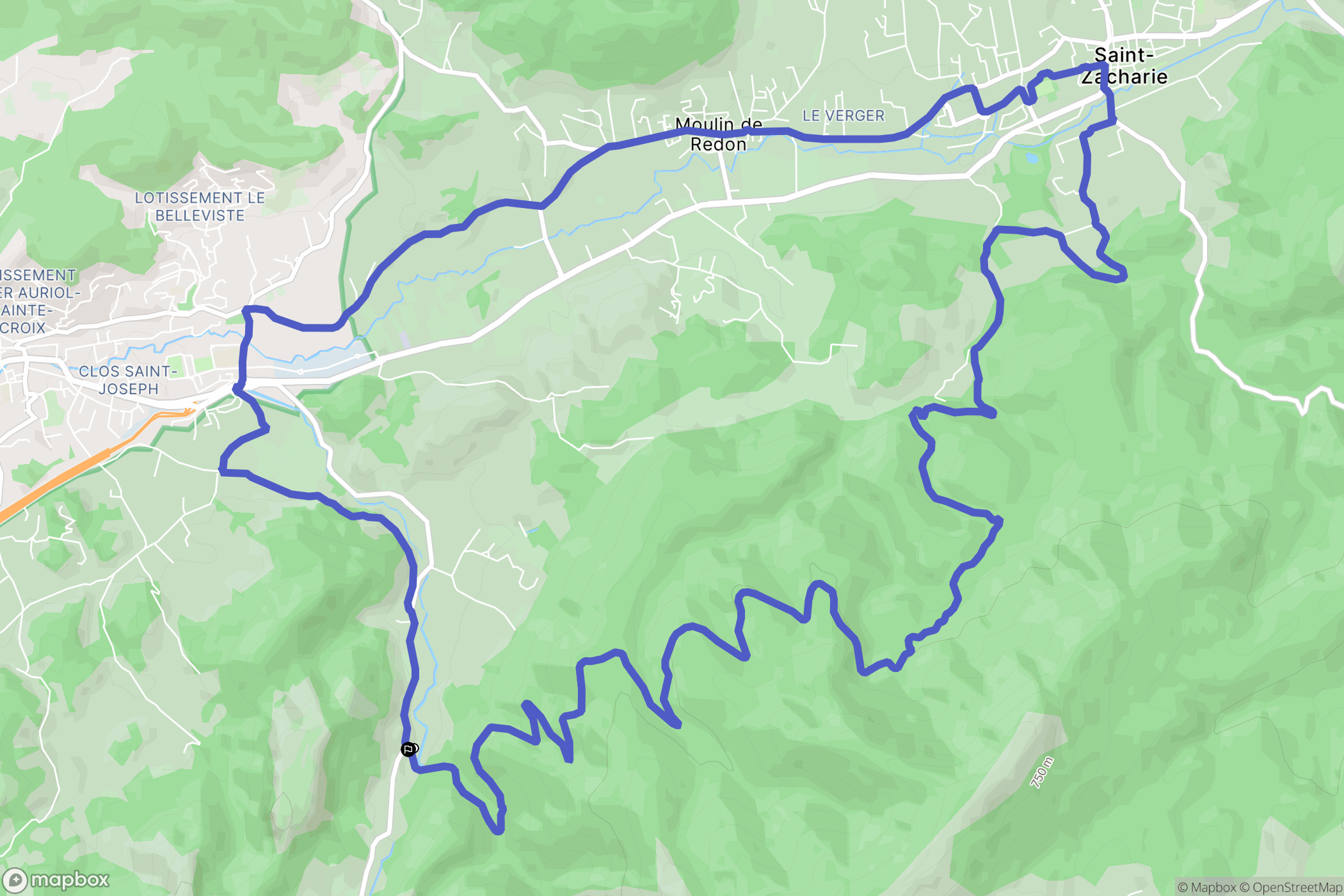 Auriol : carte du parcours de randonnée - France