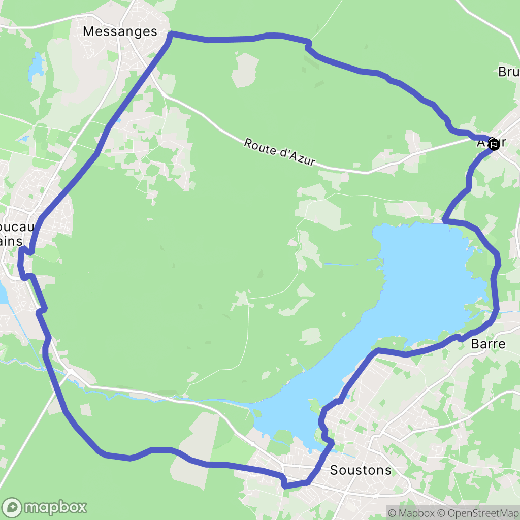 Azur : carte du parcours de randonnée - France
