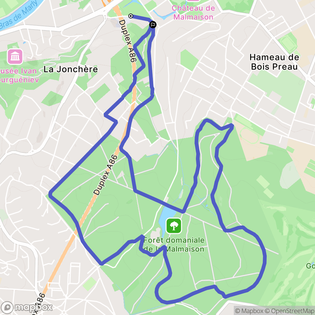Rueil-Malmaison : carte du parcours de randonnée - France