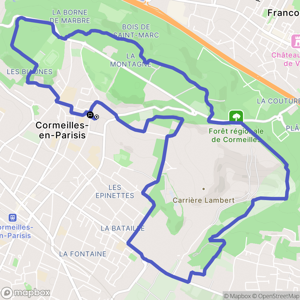 Cormeilles-en-Parisis : carte du parcours de randonnée - France