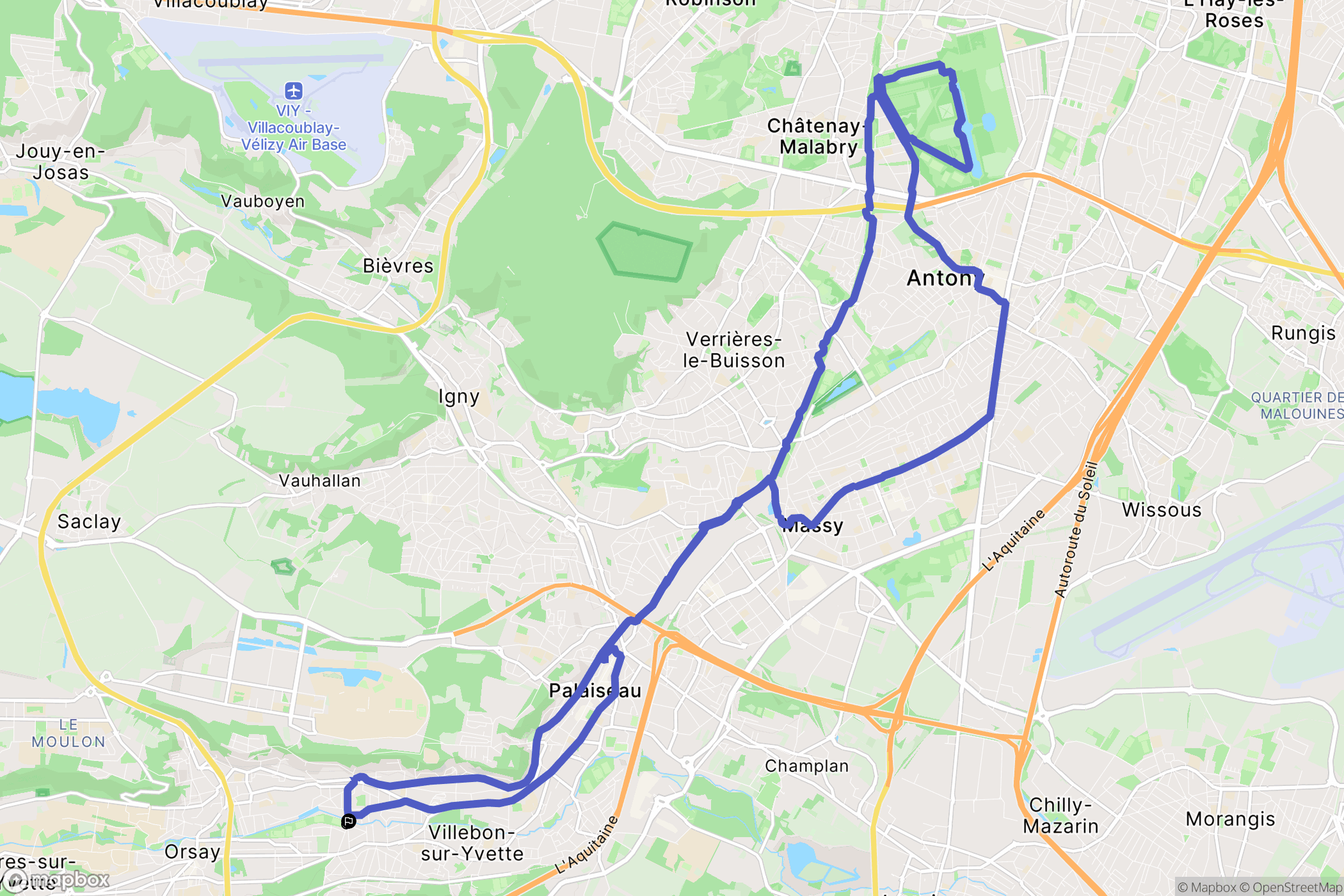 Orsay : carte du parcours de randonnée - France