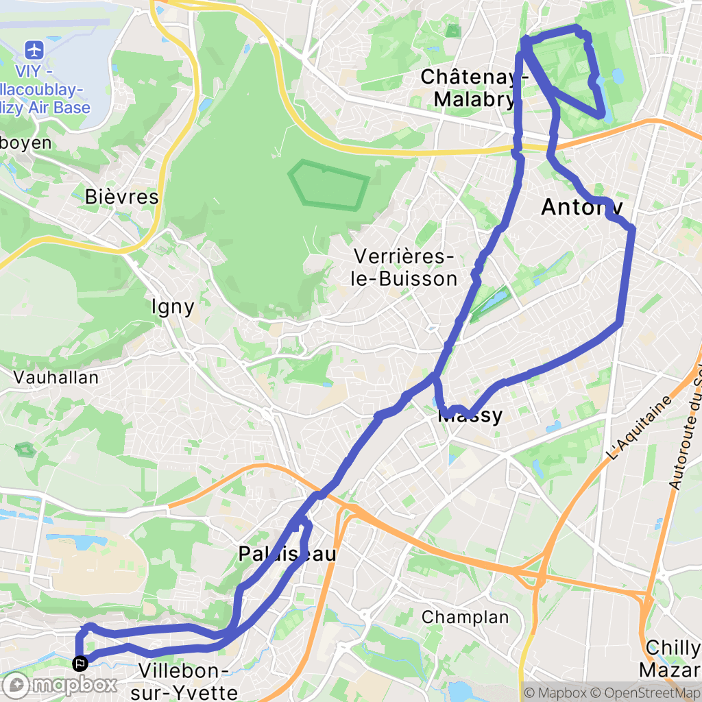 Orsay : carte du parcours de randonnée - France
