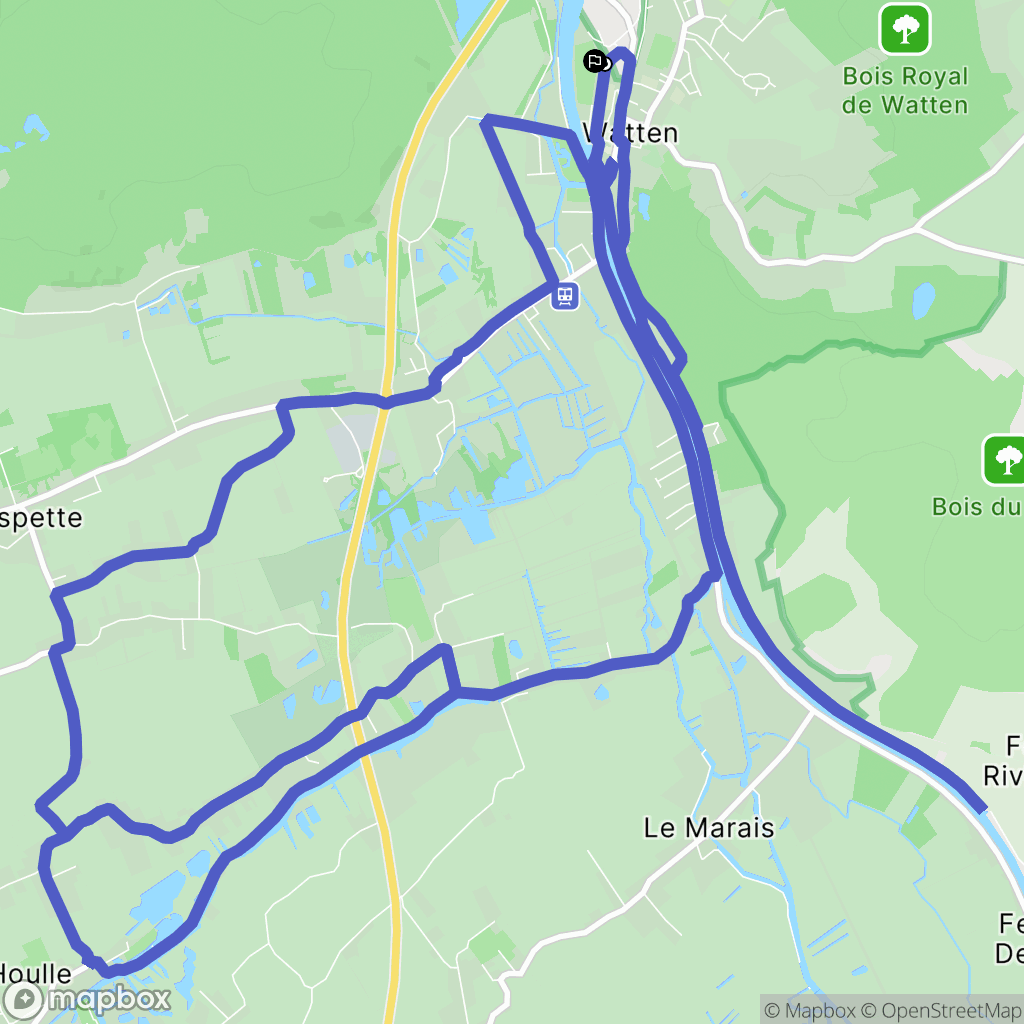 Watten : carte du parcours de randonnée - France