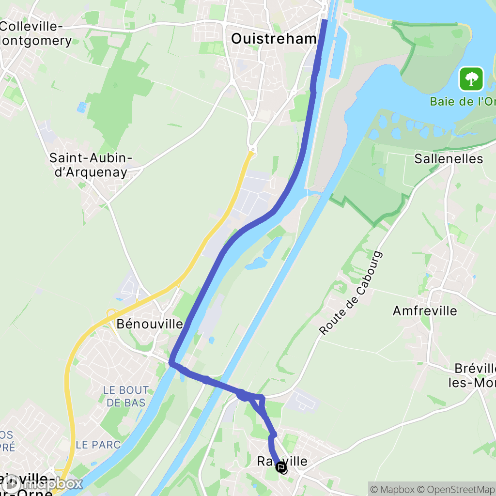 Ranville : carte du parcours de randonnée - France