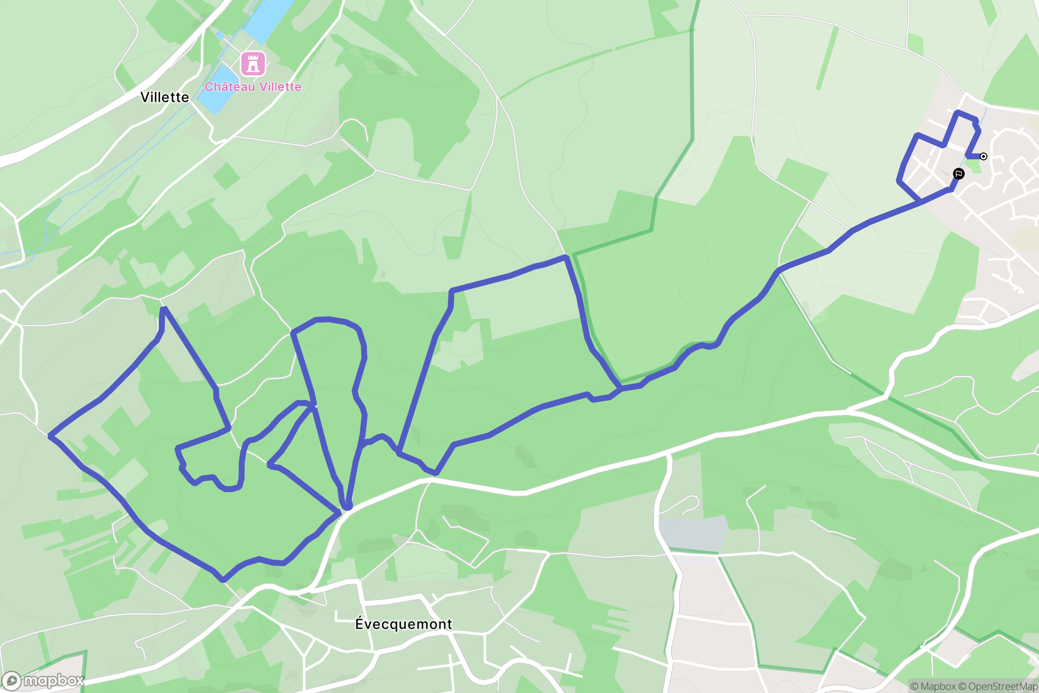 Menucourt : carte du parcours de randonnée - France