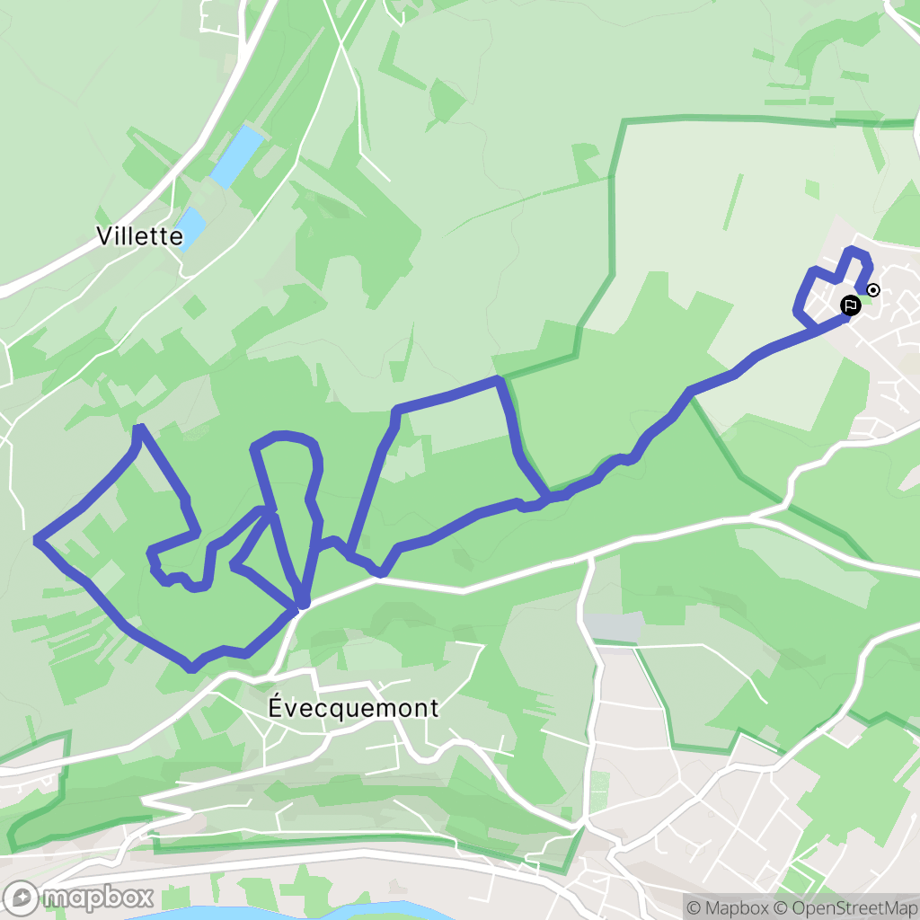 Menucourt : carte du parcours de randonnée - France
