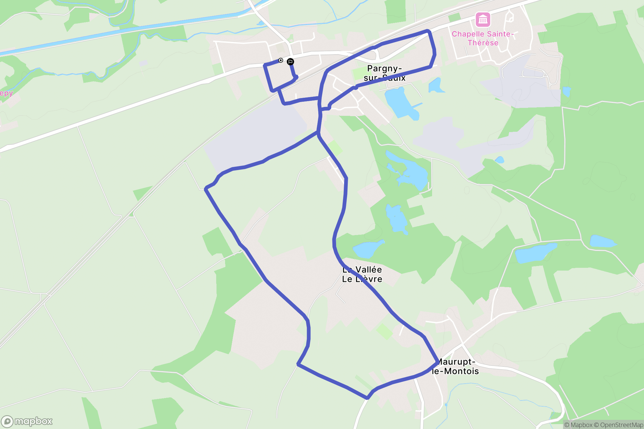 Pargny-sur-Saulx : carte du parcours de randonnée - France