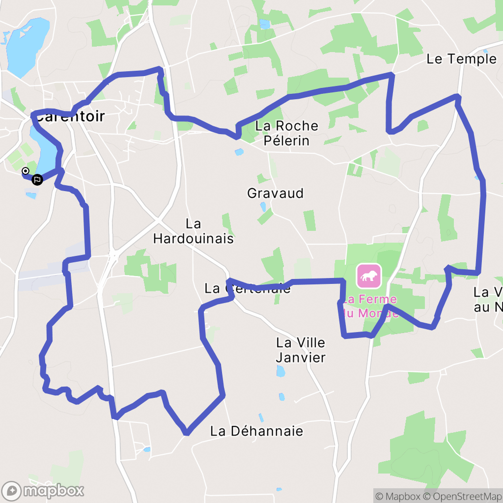 Carentoir : carte du parcours de randonnée - France