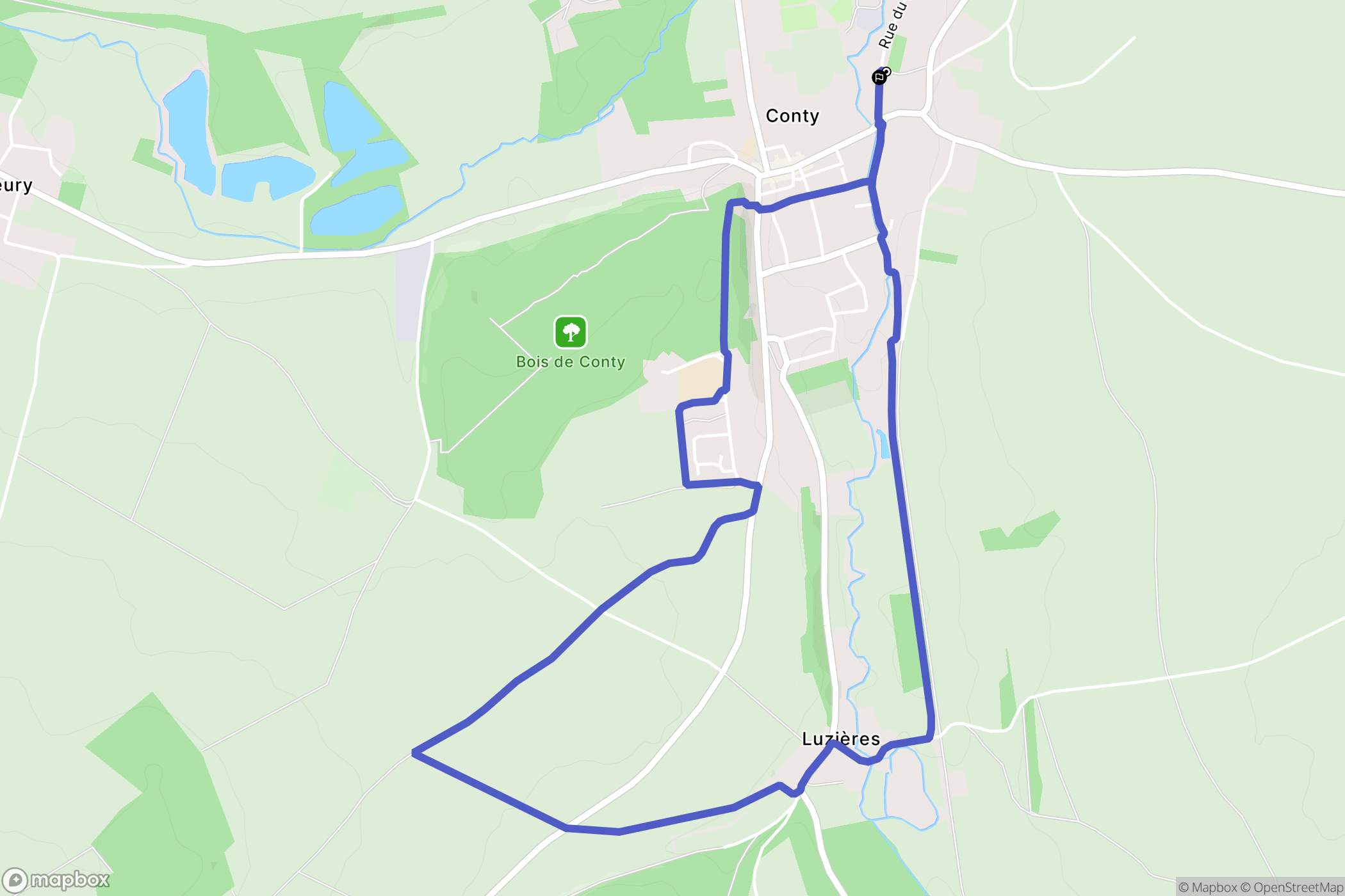 Conty : carte du parcours de randonnée - France