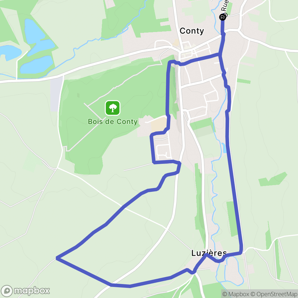 Conty : carte du parcours de randonnée - France