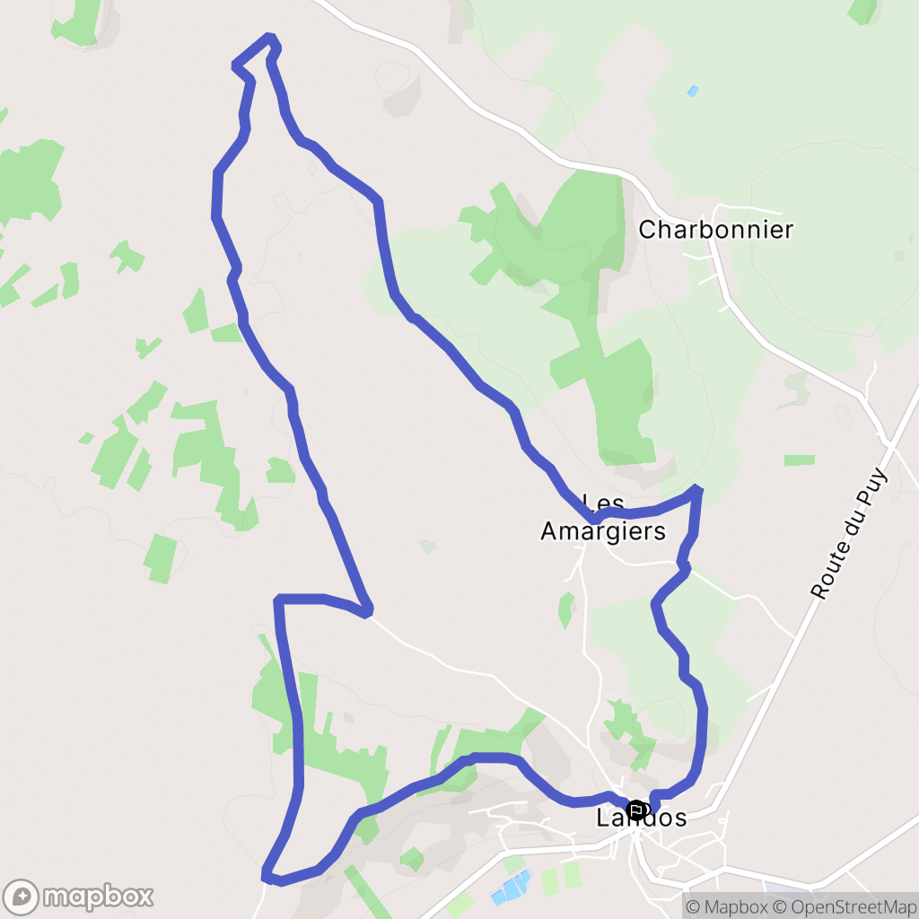 Landos : carte du parcours de randonnée - France