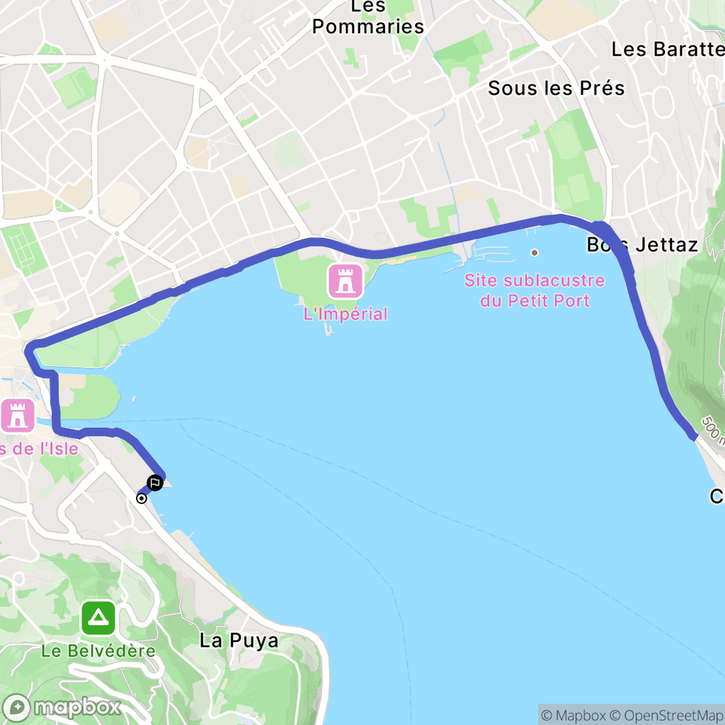 Annecy : carte du parcours de randonnée - France