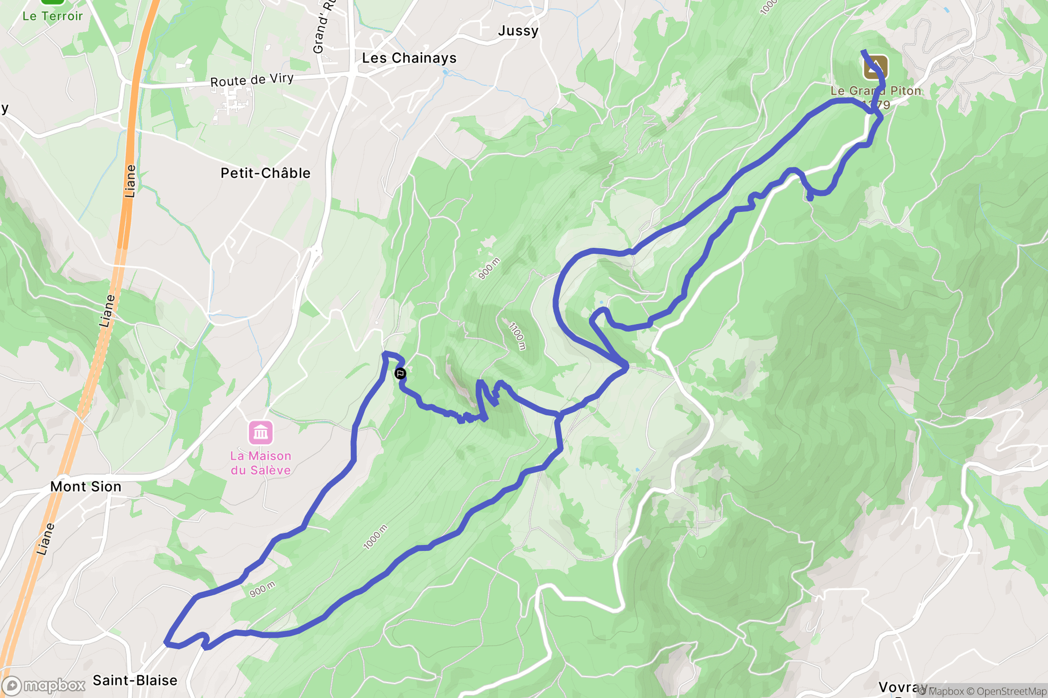 Présilly : carte du parcours de randonnée - France