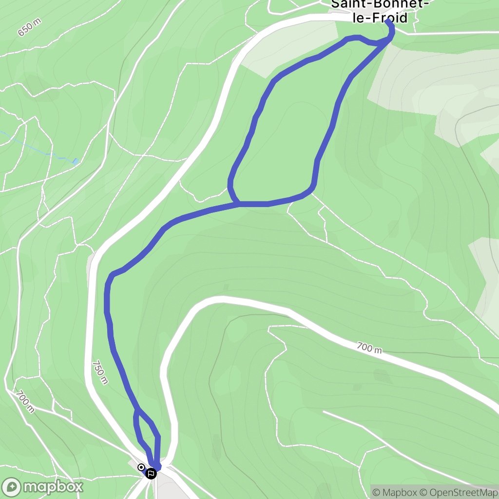 Courzieu : carte du parcours de randonnée - France