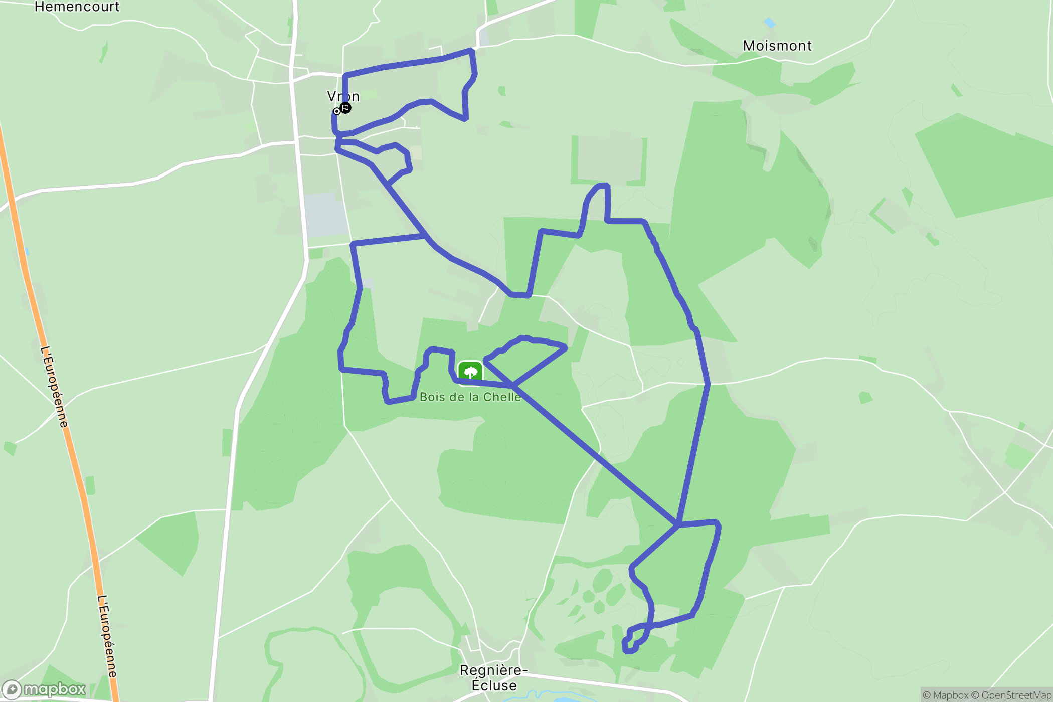 Vron : carte du parcours de randonnée - France