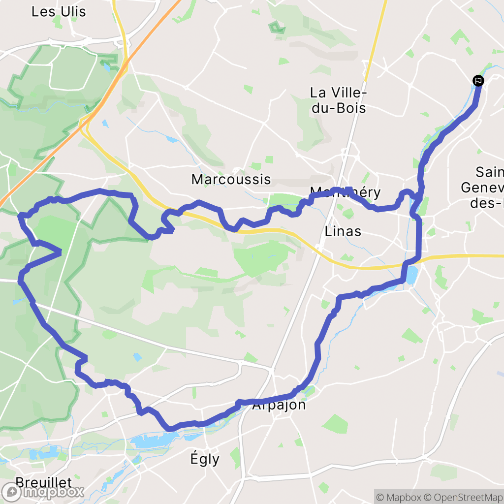 Épinay-sur-Orge : carte du parcours de randonnée - France